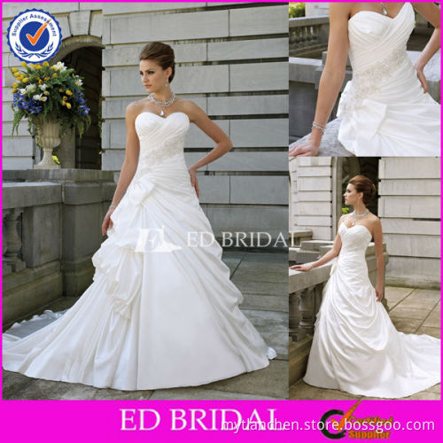 XL0101 Popular Ruched Bodice Caught-up Skirt Wholesale Wedding Dresses For Fat Woman